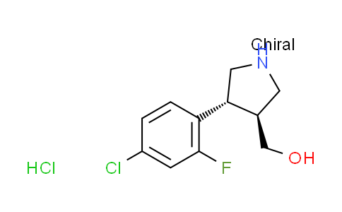 CAS No. 1354488-37-1, rac-[(3S,4R)-4-(4-chloro-2-fluorophenyl)-3-pyrrolidinyl]methanol hydrochloride