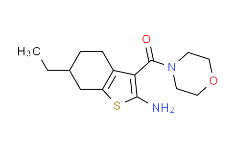 CAS No. 590351-57-8, 6-ethyl-3-(morpholin-4-ylcarbonyl)-4,5,6,7-tetrahydro-1-benzothiophen-2-amine
