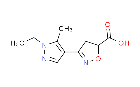 CAS No. 957258-38-7, 3-(1-ethyl-5-methyl-1H-pyrazol-4-yl)-4,5-dihydroisoxazole-5-carboxylic acid