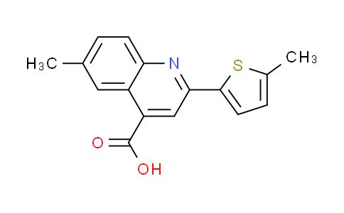 CAS No. 438216-88-7, 6-methyl-2-(5-methyl-2-thienyl)quinoline-4-carboxylic acid
