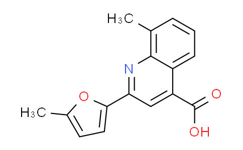 CAS No. 438227-14-6, 8-methyl-2-(5-methyl-2-furyl)quinoline-4-carboxylic acid