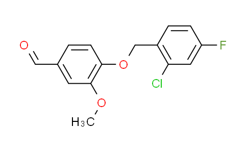 CAS No. 525570-29-0, 4-[(2-chloro-4-fluorobenzyl)oxy]-3-methoxybenzaldehyde