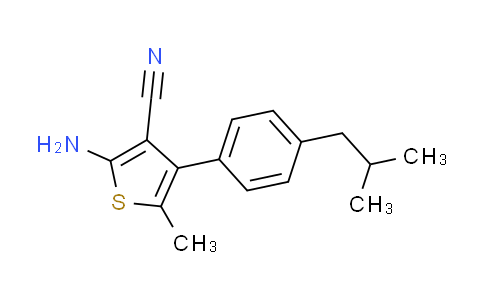 CAS No. 861408-82-4, 2-amino-4-(4-isobutylphenyl)-5-methylthiophene-3-carbonitrile