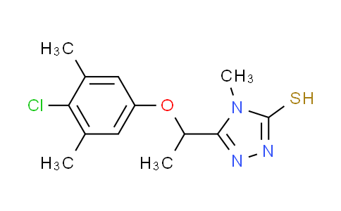 CAS No. 588674-42-4, 5-[1-(4-chloro-3,5-dimethylphenoxy)ethyl]-4-methyl-4H-1,2,4-triazole-3-thiol