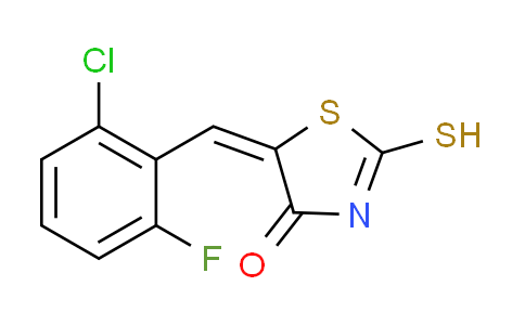 CAS No. 217316-44-4, (5E)-5-(2-chloro-6-fluorobenzylidene)-2-mercapto-1,3-thiazol-4(5H)-one