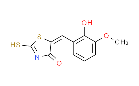 CAS No. 99972-65-3, (5E)-5-(2-hydroxy-3-methoxybenzylidene)-2-mercapto-1,3-thiazol-4(5H)-one