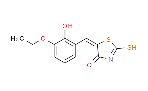 CAS No. 99988-45-1, (5E)-5-(3-ethoxy-2-hydroxybenzylidene)-2-mercapto-1,3-thiazol-4(5H)-one