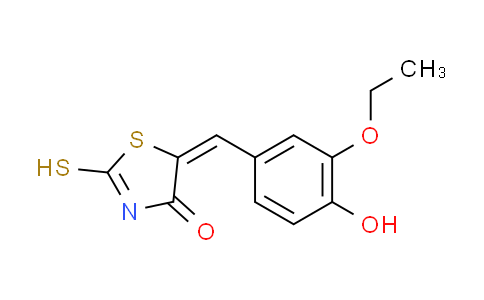 CAS No. 6322-57-2, (5E)-5-(3-ethoxy-4-hydroxybenzylidene)-2-mercapto-1,3-thiazol-4(5H)-one