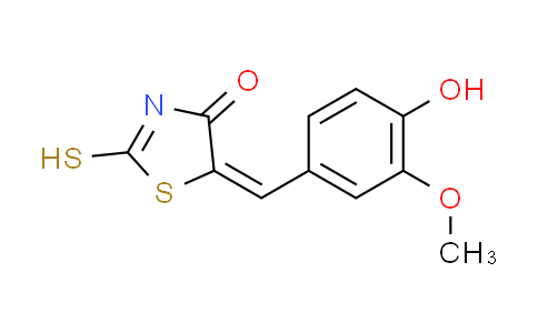 CAS No. 5447-37-0, (5E)-5-(4-hydroxy-3-methoxybenzylidene)-2-mercapto-1,3-thiazol-4(5H)-one