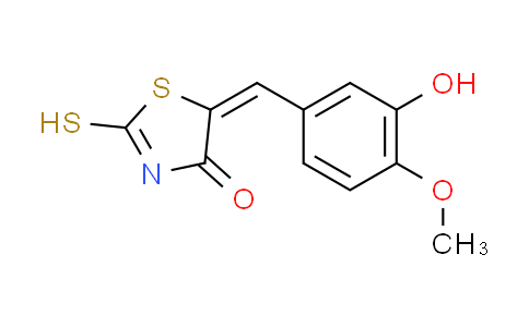 CAS No. 69505-47-1, (5E)-5-(3-hydroxy-4-methoxybenzylidene)-2-mercapto-1,3-thiazol-4(5H)-one