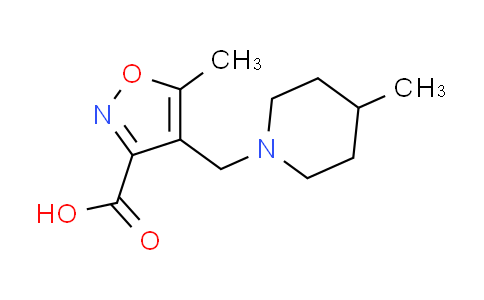 CAS No. 1119452-18-4, 5-Methyl-4-[(4-methylpiperidin-1-yl)methyl]isoxazole-3-carboxylic acid