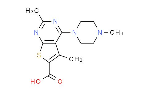 CAS No. 421565-56-2, 2,5-dimethyl-4-(4-methylpiperazin-1-yl)thieno[2,3-d]pyrimidine-6-carboxylic acid