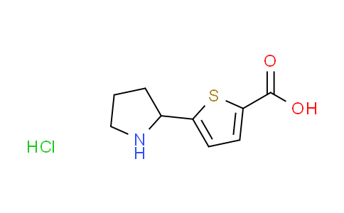 CAS No. 1269054-05-8, 5-(2-pyrrolidinyl)-2-thiophenecarboxylic acid hydrochloride