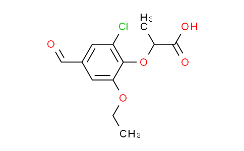 CAS No. 590395-60-1, 2-(2-chloro-6-ethoxy-4-formylphenoxy)propanoic acid