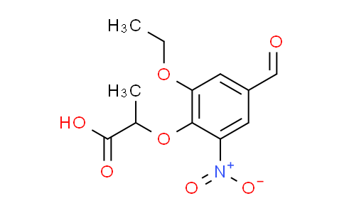 CAS No. 812642-72-1, 2-(2-ethoxy-4-formyl-6-nitrophenoxy)propanoic acid