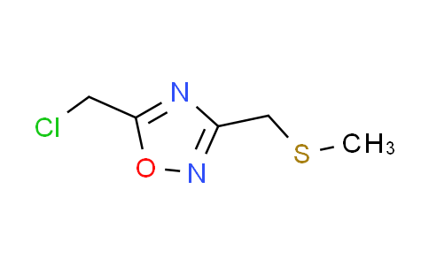 CAS No. 229343-09-3, 5-(chloromethyl)-3-[(methylthio)methyl]-1,2,4-oxadiazole