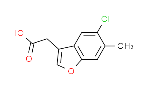 CAS No. 879475-90-8, (5-chloro-6-methyl-1-benzofuran-3-yl)acetic acid