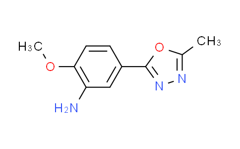CAS No. 5306-42-3, 2-methoxy-5-(5-methyl-1,3,4-oxadiazol-2-yl)aniline