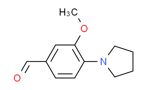 CAS No. 116209-27-9, 3-methoxy-4-(1-pyrrolidinyl)benzaldehyde