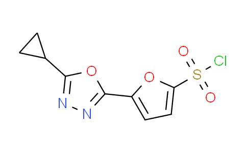 CAS No. 1283030-47-6, 5-(5-cyclopropyl-1,3,4-oxadiazol-2-yl)-2-furansulfonyl chloride