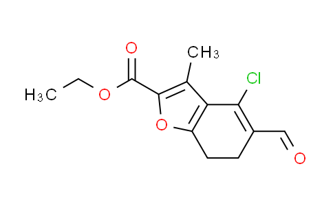 CAS No. 137987-76-9, ethyl 4-chloro-5-formyl-3-methyl-6,7-dihydro-1-benzofuran-2-carboxylate