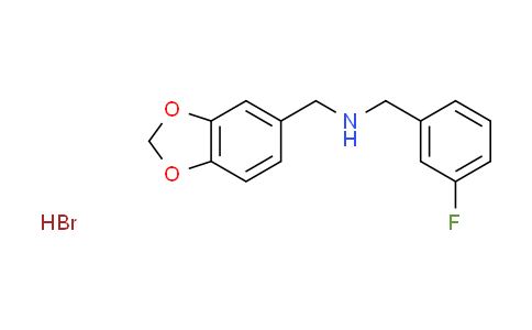 CAS No. 1135231-71-8, (1,3-benzodioxol-5-ylmethyl)(3-fluorobenzyl)amine hydrobromide