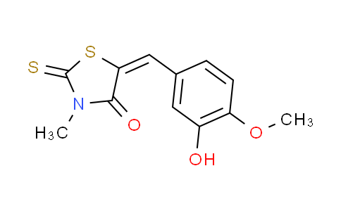 CAS No. 331261-30-4, (5E)-5-(3-hydroxy-4-methoxybenzylidene)-3-methyl-2-thioxo-1,3-thiazolidin-4-one