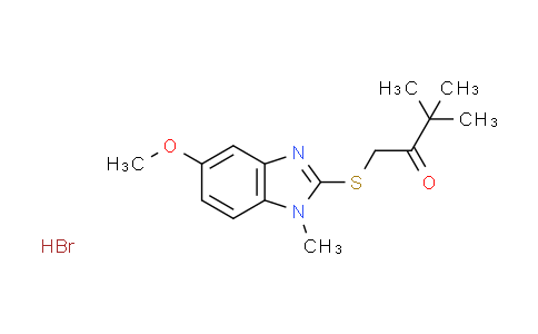 CAS No. 460708-97-8, 1-[(5-methoxy-1-methyl-1H-benzimidazol-2-yl)thio]-3,3-dimethyl-2-butanone hydrobromide