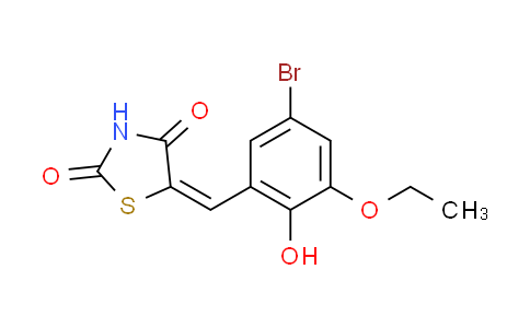 CAS No. 313530-35-7, (5E)-5-(5-bromo-3-ethoxy-2-hydroxybenzylidene)-1,3-thiazolidine-2,4-dione