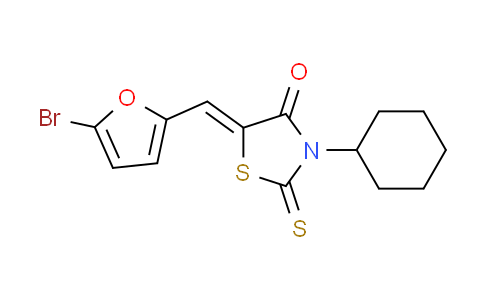 CAS No. 292034-08-3, (5Z)-5-[(5-bromo-2-furyl)methylene]-3-cyclohexyl-2-thioxo-1,3-thiazolidin-4-one