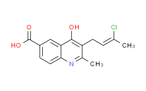 CAS No. 401466-54-4, 3-[(2Z)-3-chlorobut-2-en-1-yl]-4-hydroxy-2-methylquinoline-6-carboxylic acid