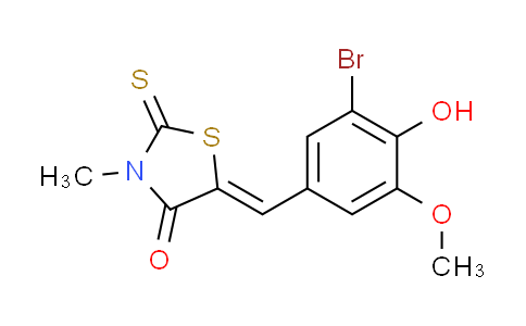 CAS No. 58215-51-3, (5Z)-5-(3-bromo-4-hydroxy-5-methoxybenzylidene)-3-methyl-2-thioxo-1,3-thiazolidin-4-one