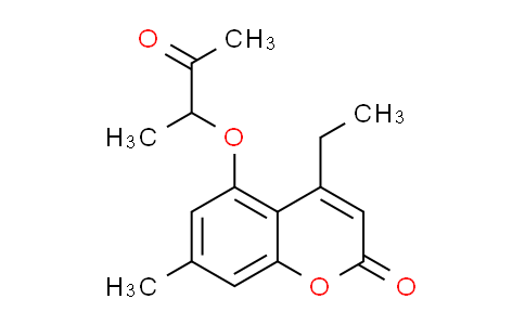 CAS No. 307546-52-7, 4-ethyl-7-methyl-5-(1-methyl-2-oxopropoxy)-2H-chromen-2-one