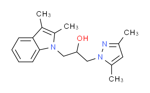 CAS No. 441314-01-8, 1-(2,3-dimethyl-1H-indol-1-yl)-3-(3,5-dimethyl-1H-pyrazol-1-yl)propan-2-ol