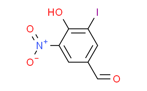 CAS No. 3861-58-3, 4-hydroxy-3-iodo-5-nitrobenzaldehyde