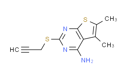 CAS No. 315695-36-4, 5,6-dimethyl-2-(2-propyn-1-ylthio)thieno[2,3-d]pyrimidin-4-amine