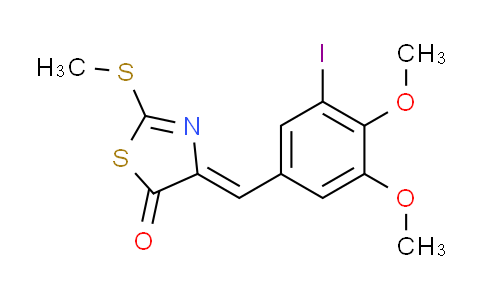 CAS No. 430450-90-1, (4Z)-4-(3-iodo-4,5-dimethoxybenzylidene)-2-(methylthio)-1,3-thiazol-5(4H)-one