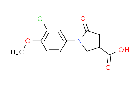 CAS No. 63674-98-6, 1-(3-chloro-4-methoxyphenyl)-5-oxopyrrolidine-3-carboxylic acid