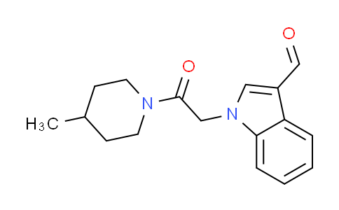 CAS No. 347320-62-1, 1-[2-(4-methylpiperidin-1-yl)-2-oxoethyl]-1H-indole-3-carbaldehyde
