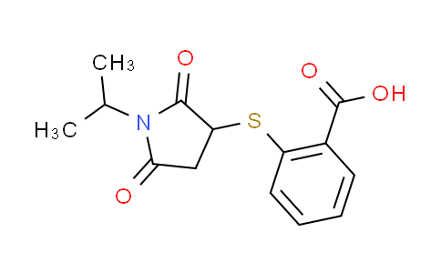 CAS No. 459421-23-9, 2-[(1-isopropyl-2,5-dioxopyrrolidin-3-yl)thio]benzoic acid
