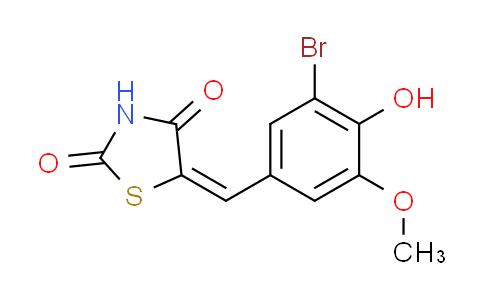 CAS No. 58215-62-6, (5E)-5-(3-bromo-4-hydroxy-5-methoxybenzylidene)-1,3-thiazolidine-2,4-dione