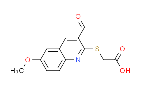CAS No. 884497-65-8, [(3-formyl-6-methoxyquinolin-2-yl)thio]acetic acid