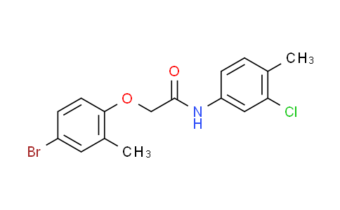 CAS No. 434303-68-1, 2-(4-bromo-2-methylphenoxy)-N-(3-chloro-4-methylphenyl)acetamide