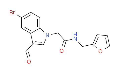 CAS No. 434299-98-6, 2-(5-bromo-3-formyl-1H-indol-1-yl)-N-(2-furylmethyl)acetamide