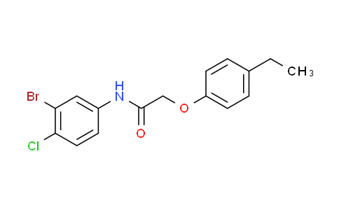 CAS No. 527746-29-8, N-(3-bromo-4-chlorophenyl)-2-(4-ethylphenoxy)acetamide