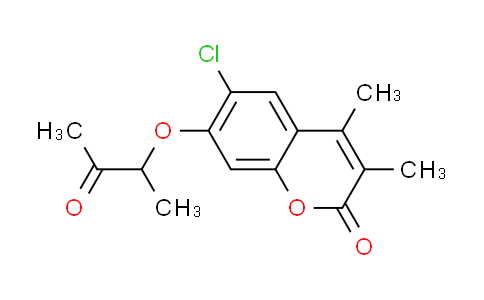 CAS No. 884497-68-1, 6-chloro-3,4-dimethyl-7-(1-methyl-2-oxopropoxy)-2H-chromen-2-one