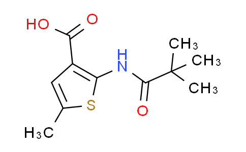 CAS No. 634593-20-7, 2-[(2,2-dimethylpropanoyl)amino]-5-methyl-3-thiophenecarboxylic acid