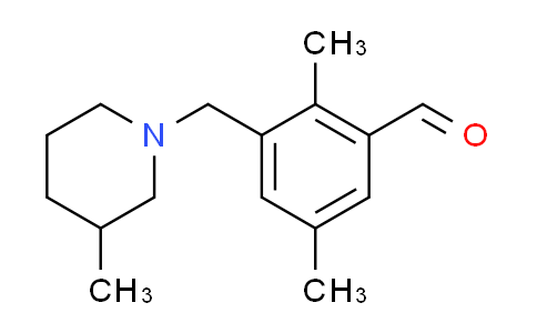 CAS No. 894213-72-0, 2,5-dimethyl-3-[(3-methyl-1-piperidinyl)methyl]benzaldehyde