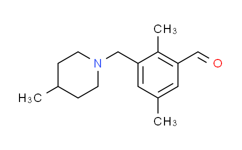 CAS No. 894213-77-5, 2,5-dimethyl-3-[(4-methyl-1-piperidinyl)methyl]benzaldehyde
