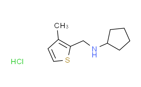 CAS No. 1048664-91-0, N-[(3-methyl-2-thienyl)methyl]cyclopentanamine hydrochloride